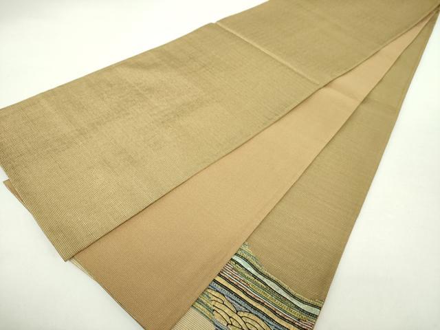 平和屋着物●太鼓柄袋帯 スリーシーズン帯 春 夏 秋 霞文 金糸 正絹 逸品 DABA1638ps