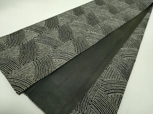 平和屋着物●染織デザイナー　堀口無月 　MUGETSU　チュール織　全通柄袋帯　変わり間道　黒地　金糸　正絹　逸品　DABA1641ps 平和屋着物○染織デザイナー 堀口無月 MUGETSU チュール織 全通柄袋帯