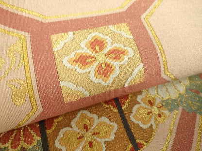 平和屋着物●爪掻き本綴れ　太鼓柄袋帯　蜀江花文　金銀糸　正絹　逸品　DABA1646ps