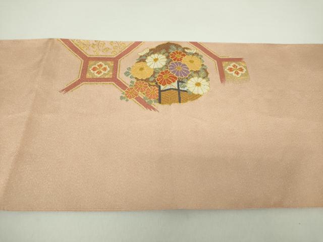平和屋着物●爪掻き本綴れ　太鼓柄袋帯　蜀江花文　金銀糸　正絹　逸品　DABA1646ps