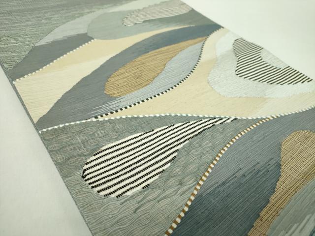 平和屋着物○太鼓柄袋帯 スリーシーズン帯 春 夏 秋 櫛織り 霞