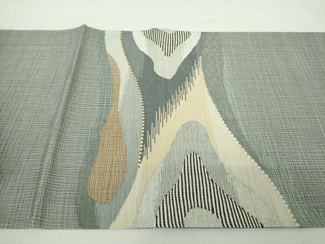 平和屋着物○太鼓柄袋帯 スリーシーズン帯 春 夏 秋 櫛織り 霞