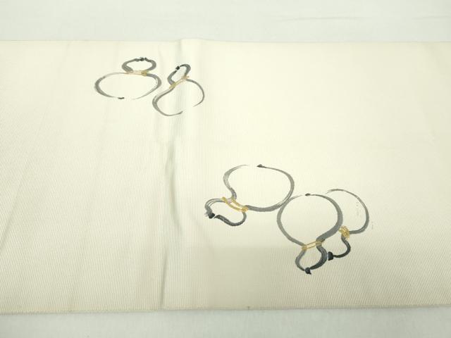 平和屋着物●西陣　とみや織物謹製　とみや帯　太鼓柄袋帯　六瓢息災　無病息災　瓢箪　金糸　正絹　逸品　DABA1653ps