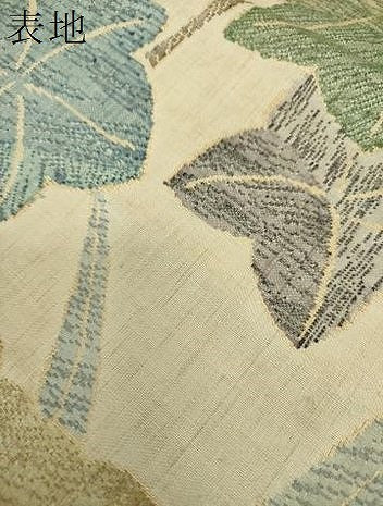 平和屋着物●六通柄袋帯　紬地　草花文　金糸　正絹　逸品　DABA1654ps
