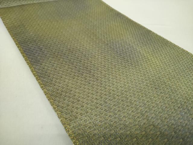 平和屋着物●ひなや工房　くむ・あむ・おる　伊豆蔵明彦　全通柄袋帯　霞文　金糸　正絹　逸品　DABA1659ps