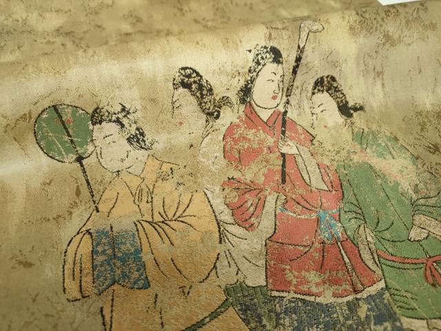 平和屋着物●太鼓柄袋帯　高松塚古墳　西壁女子群像　飛鳥美人　飛龍　正絹　逸品　未使用　DABA1661ps