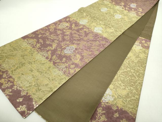 平和屋着物○六通柄袋帯 唐織 更紗花鳥文 金銀糸 正絹 逸品