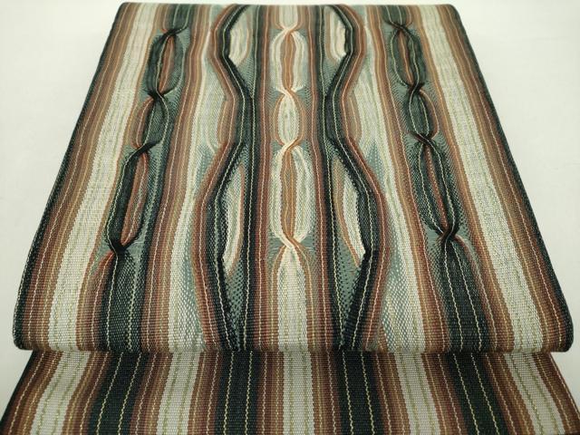 平和屋着物●太鼓柄袋帯　変わり間道　金糸　ますいわ屋扱い　正絹　逸品　DABA1669ps 平和屋着物○太鼓柄袋帯 変わり間道 金糸 ますいわ屋扱い 正絹