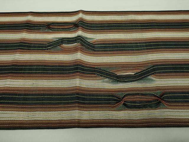 平和屋着物●太鼓柄袋帯　変わり間道　金糸　ますいわ屋扱い　正絹　逸品　DABA1669ps 平和屋着物○太鼓柄袋帯 変わり間道 金糸 ますいわ屋扱い 正絹