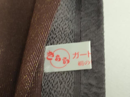 平和屋着物●太鼓柄袋帯　刺繍　桃山結幡　流水草葉文　金銀彩　正絹　逸品　DABA1683ps