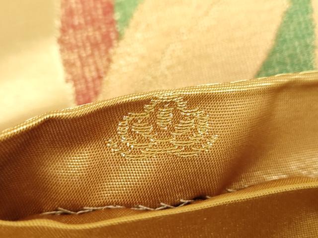 平和屋着物●六通柄袋帯　吉祥花丸文　金糸　正絹　逸品　DABA1691ps