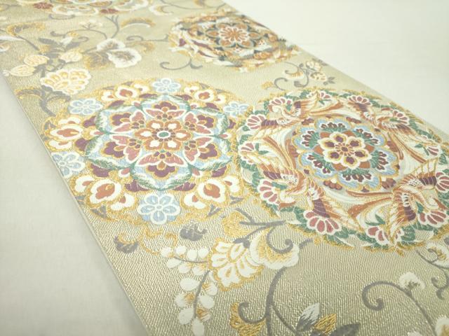 平和屋着物○六通柄袋帯 唐織 砂金箔 正倉院鳳凰更紗