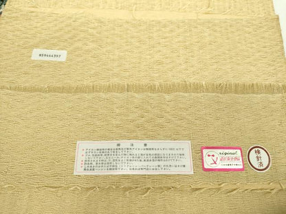平和屋着物●太鼓柄袋帯 スリーシーズン帯 春 夏 秋 すくい織 魚 草花文 反端付き 正絹 逸品 未使用 DABA1697ps
