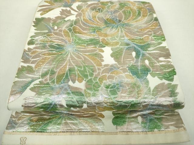 平和屋着物●西陣　川島織物　六通柄　本袋帯　菊文　乱菊　金銀糸　正絹　逸品　DABA1698ps