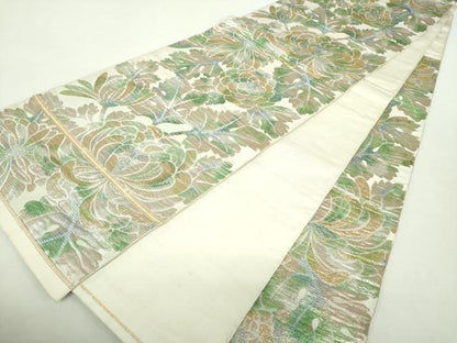 平和屋着物●西陣　川島織物　六通柄　本袋帯　菊文　乱菊　金銀糸　正絹　逸品　DABA1698ps