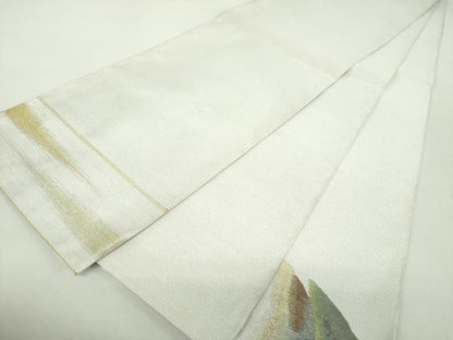 平和屋着物●爪掻き本綴れ　太鼓柄袋帯　遠山文　金銀糸　正絹　逸品　DABA1700ps