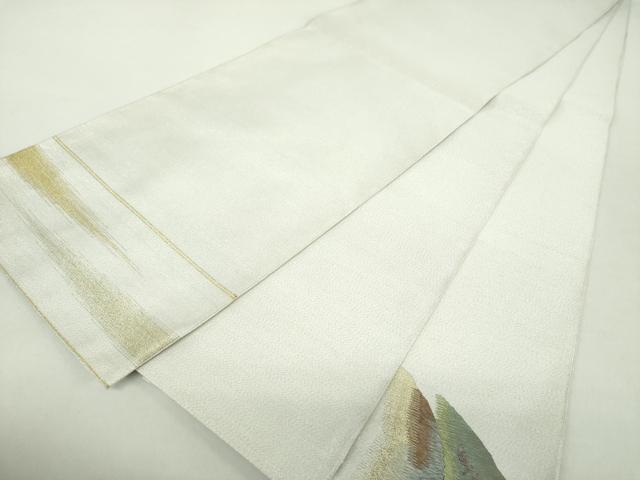 平和屋着物●爪掻き本綴れ　太鼓柄袋帯　遠山文　金銀糸　正絹　逸品　DABA1700ps