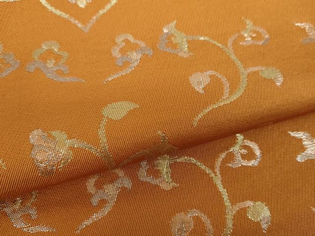 平和屋着物●織物一筋名門　織悦　全通柄　本袋帯　花鳥文　銀糸　正絹　逸品　DABA1702ps 平和屋着物○織物一筋名門 織悦 全通柄 本袋帯 花鳥文 銀糸 正絹 逸品