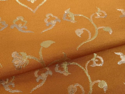 平和屋着物●織物一筋名門　織悦　全通柄　本袋帯　花鳥文　銀糸　正絹　逸品　DABA1702ps