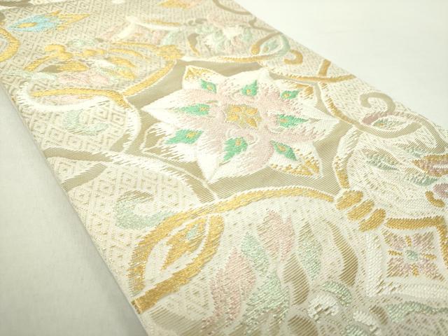 平和屋着物○六通柄 本袋帯 葡萄唐草文 金銀糸 正絹 逸品