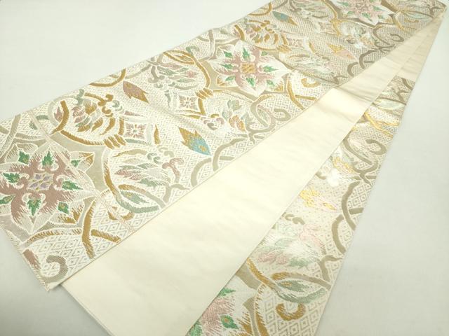 平和屋着物○六通柄 本袋帯 葡萄唐草文 金銀糸 正絹 逸品