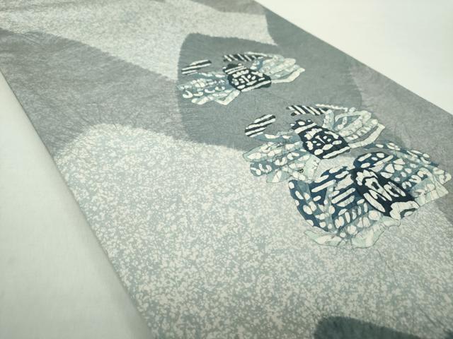 平和屋着物●六通柄袋帯　絞り　ろうけつ染め　蟹　正絹　逸品　DABA1707ps