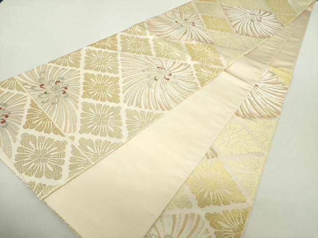 平和屋着物●六通柄袋帯　唐織　花菱有職文　金糸　正絹　逸品　DABA1710ps