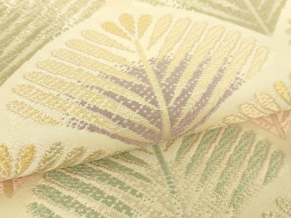 平和屋着物●九寸名古屋帯　唐織　若松葉　青海波　金糸　正絹　逸品　DABA1722ps