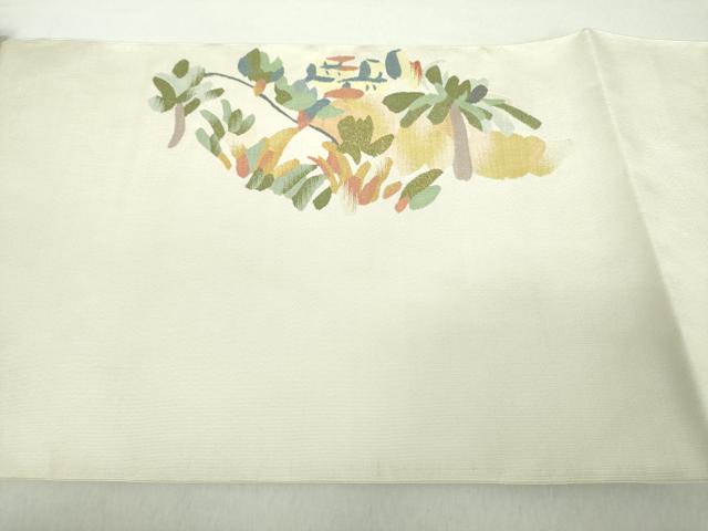 平和屋着物●爪掻き本綴れ　八寸名古屋帯　水辺風景　金銀糸　正絹　逸品　DABA1726ps