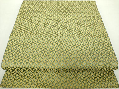 平和屋着物●本場筑前博多織 八寸名古屋帯 格子 正絹 逸品 DABA1727ps
