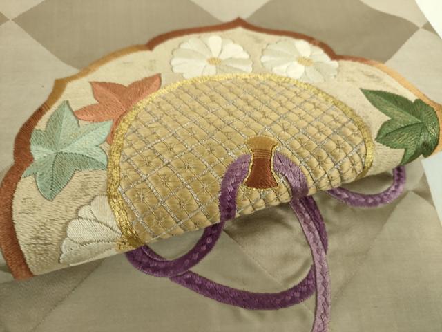 平和屋着物●アンティーク　大正ロマン　中国三大刺繍　相良刺繍　丸帯　駒刺繍　総手刺繍　鏡裏花文　金銀糸　正絹　逸品　DABA1729ps 平和屋着物○アンティーク 大正ロマン 中国三大刺繍 相良刺繍 丸帯 駒刺繍