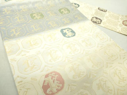 平和屋着物●九寸名古屋帯　有栖川文様　金糸　正絹　逸品　DABA1731ps