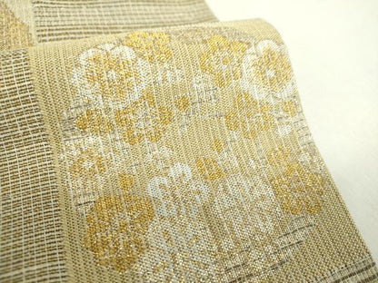 平和屋着物●六通柄袋帯　市松花丸文　金銀糸　やまと誂製　正絹　逸品　DABA1737ps