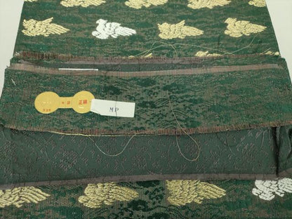 平和屋着物●西陣　両面　六通柄袋帯　唐織　鳳凰　金糸　証紙付き　正絹　逸品　DABA1740ps