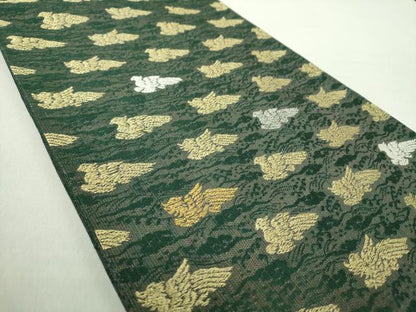 平和屋着物●西陣　両面　六通柄袋帯　唐織　鳳凰　金糸　証紙付き　正絹　逸品　DABA1740ps