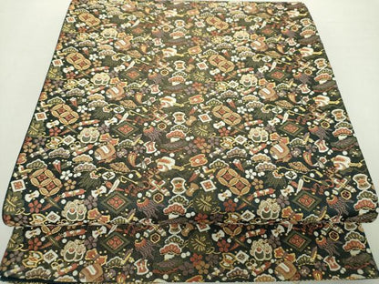 平和屋着物●六通柄袋帯　唐織　宝尽くし花文　金糸　正絹　逸品　DABA1744ps