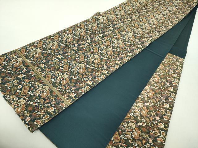 平和屋着物●六通柄袋帯　唐織　宝尽くし花文　金糸　正絹　逸品　DABA1744ps