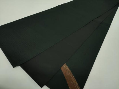 平和屋着物●太鼓柄袋帯　切嵌　花菱文　黒地　正絹　逸品　未使用　DABA1746ps