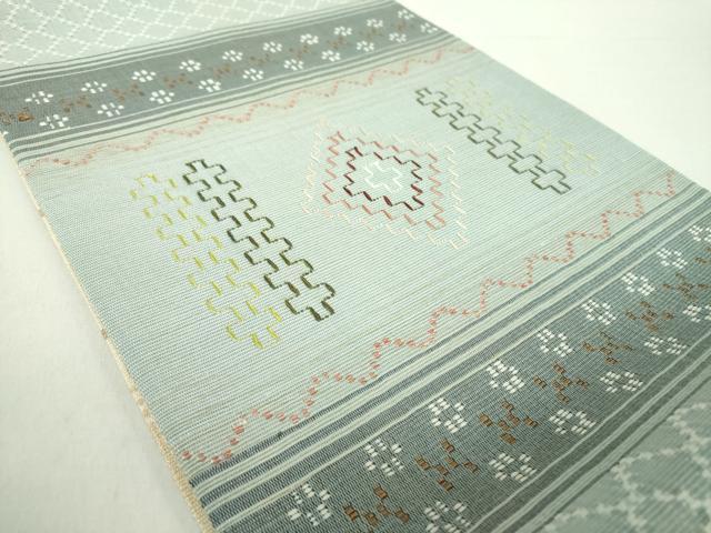 平和屋着物●両面　太鼓柄京袋帯　花織　花菱　正絹　逸品　DABA1750ps