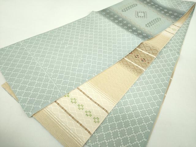 平和屋着物●両面　太鼓柄京袋帯　花織　花菱　正絹　逸品　DABA1750ps