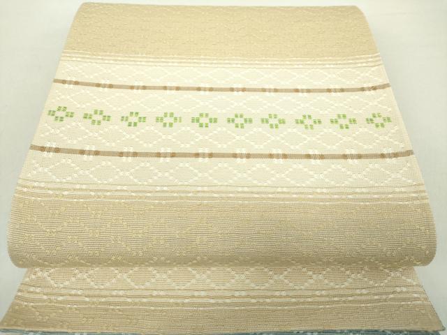 平和屋着物●両面　太鼓柄京袋帯　花織　花菱　正絹　逸品　DABA1750ps
