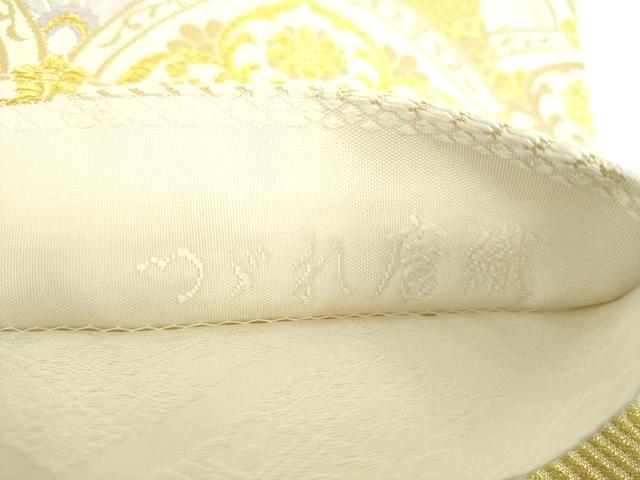 平和屋着物●両面　六通柄袋帯　唐織つづれ　吉祥花青海波　金糸　正絹　逸品　DABA1751ps 平和屋着物○両面 六通柄袋帯 唐織つづれ 吉祥花青海波 金糸