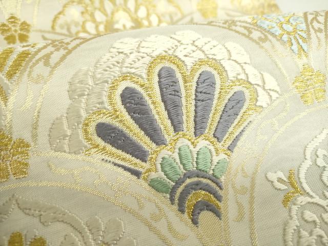 平和屋着物●両面　六通柄袋帯　唐織つづれ　吉祥花青海波　金糸　正絹　逸品　DABA1751ps 平和屋着物○両面 六通柄袋帯 唐織つづれ 吉祥花青海波 金糸