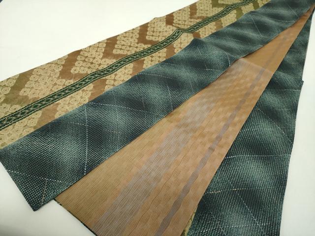 平和屋着物●全通柄袋帯　櫛織り　リボン織　蜘蛛絞り　間道　金糸　正絹　逸品　未使用　DABA1753ps 平和屋着物○全通柄袋帯 櫛織り リボン織 蜘蛛絞り 間道