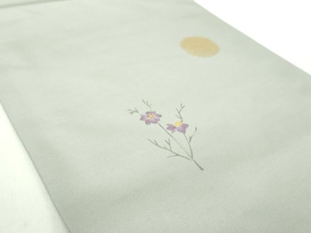 平和屋着物●両面　太鼓柄袋帯　ぜんまい紬　型染　藍　おかめ　宝尽くし花文　正絹　逸品　DABA1755ps 平和屋着物○両面 太鼓柄袋帯 ぜんまい紬 型染 藍 おかめ 宝尽くし花