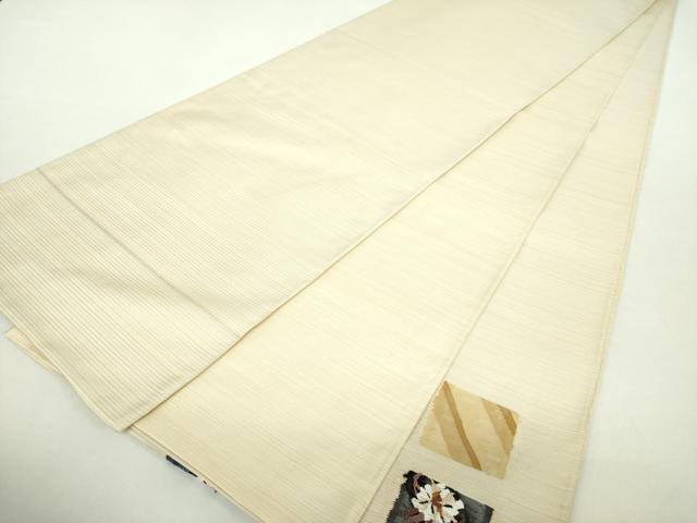 平和屋着物○太鼓柄袋帯 色紙花文 正絹 逸品 DABA1763ps