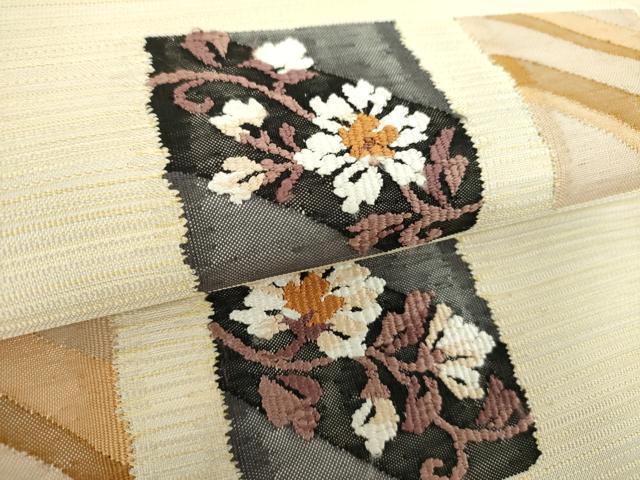 平和屋着物●太鼓柄袋帯　色紙花文　正絹　逸品　DABA1763ps 平和屋着物○太鼓柄袋帯 色紙花文 正絹 逸品 DABA1763ps