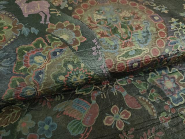 平和屋着物●全通柄袋帯　和紙　鳥獣花文　正絹　逸品　DABA1764ps