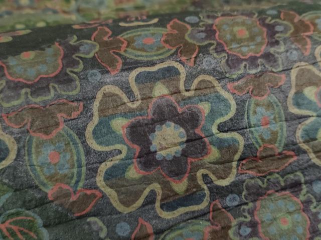 平和屋着物●全通柄袋帯　和紙　鳥獣花文　正絹　逸品　DABA1764ps