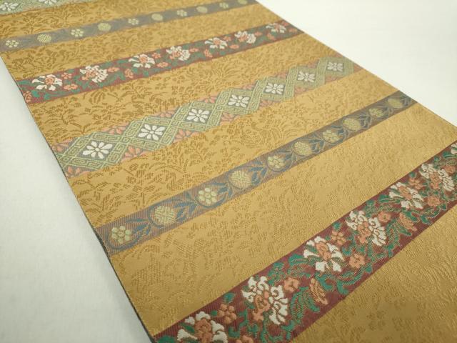 平和屋着物●六通柄袋帯　唐織　KENSHO　古都のいざない　金糸　正絹　逸品　DABA1771ps 平和屋着物○六通柄袋帯 唐織 KENSHO 古都のいざない 金糸 正絹 逸品